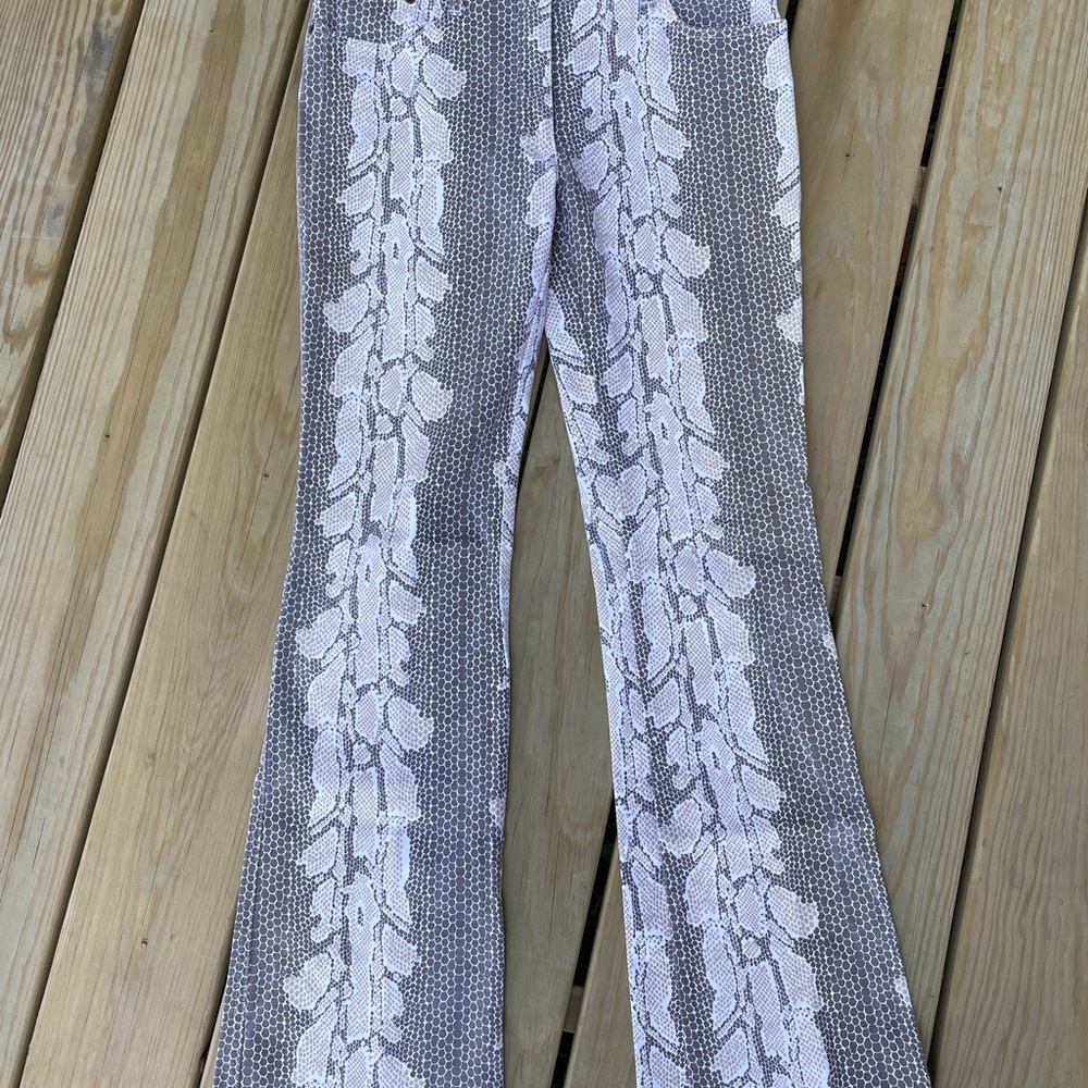 Ungaro Fever Snake Print low rise Flared Pants